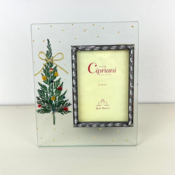 Cipriani Designs Pressed Flower in Glass Christmas Frame - Picture 1 of 7